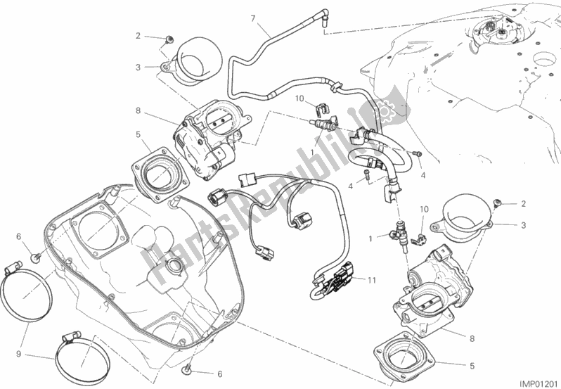 Wszystkie części do Korpus Przepustnicy Ducati Diavel 1260 USA 2020
